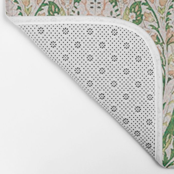 Green Pink Leaf Flower Paisley Bath Mat Gallery Image 2