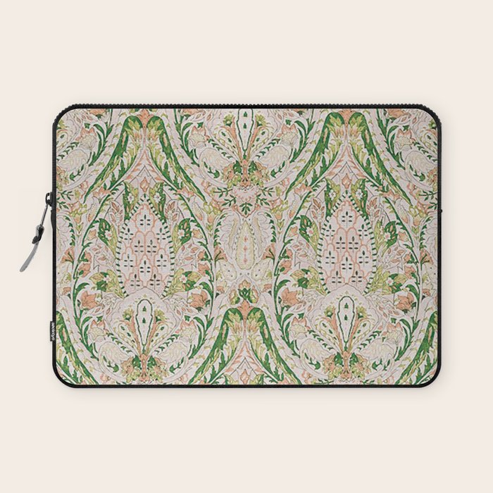 Green Pink Leaf Flower Paisley Laptop Sleeve Gallery Image 1