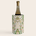 Green Pink Leaf Flower Paisley Wine Chiller Gallery Image 1