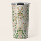 Green Pink Leaf Flower Paisley Travel Mug Gallery Image 1