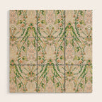 Green Pink Leaf Flower Paisley Wood Wall Art Gallery Image 1