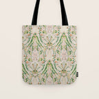 Green Pink Leaf Flower Paisley Tote Bag Gallery Image 1