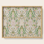 Green Pink Leaf Flower Paisley Serving Tray Gallery Image 1