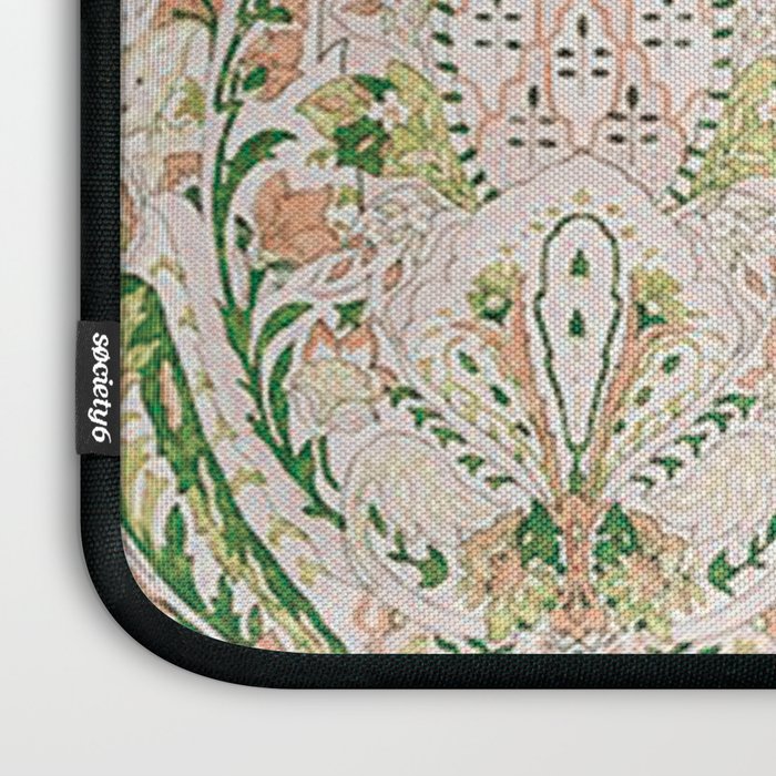 Green Pink Leaf Flower Paisley Laptop Sleeve Gallery Image 3