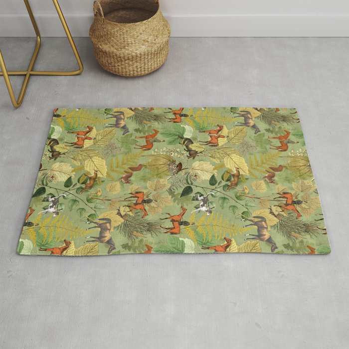 Horseback Riding In The Woods Rug Gallery Image 1