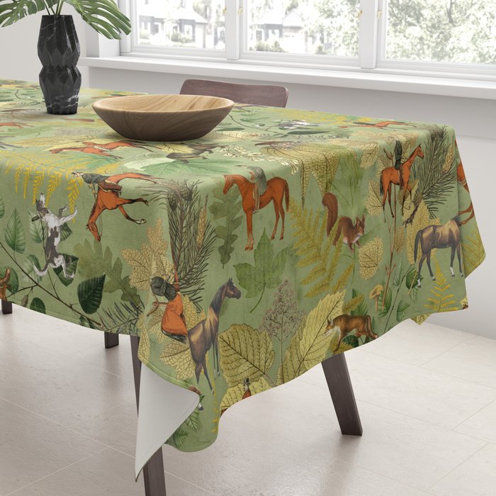 Horseback Riding In The Woods Tablecloth Gallery Image 3