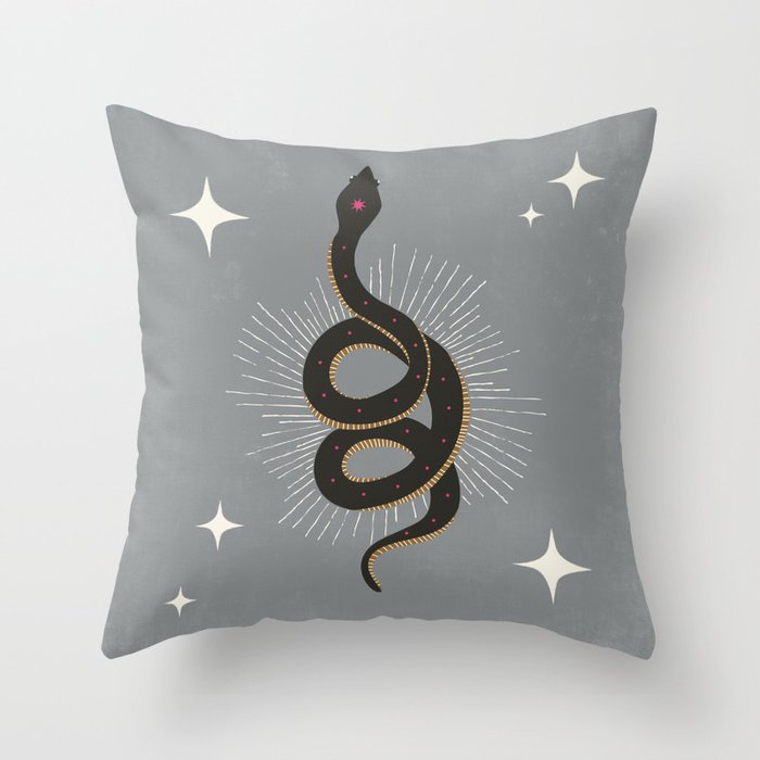 Slither - Gray Throw Pillow Gallery Image 6