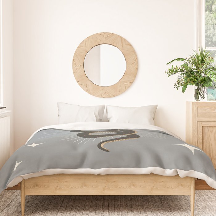 Slither - Gray Duvet Cover Gallery Image 3
