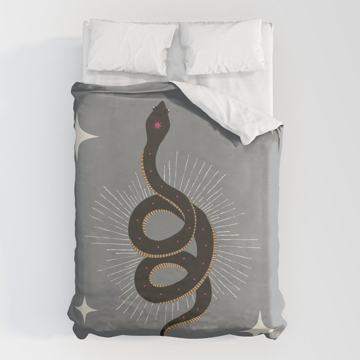 Slither - Gray Duvet Cover Gallery Image 1
