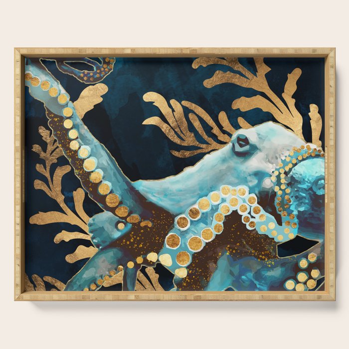 Indigo Octopus Serving Tray Gallery Image 1