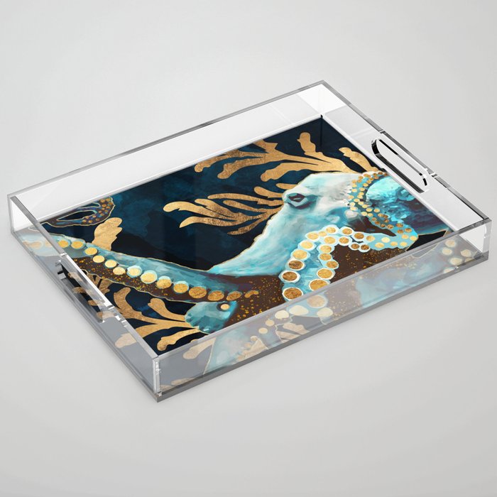 Indigo Octopus Acrylic Tray Gallery Image 1