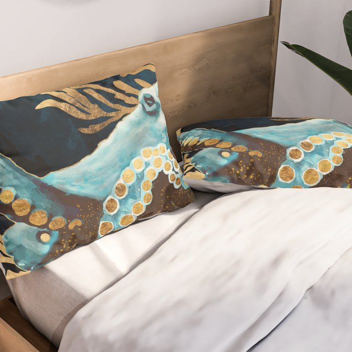 Indigo Octopus Pillow Sham Gallery Image 2