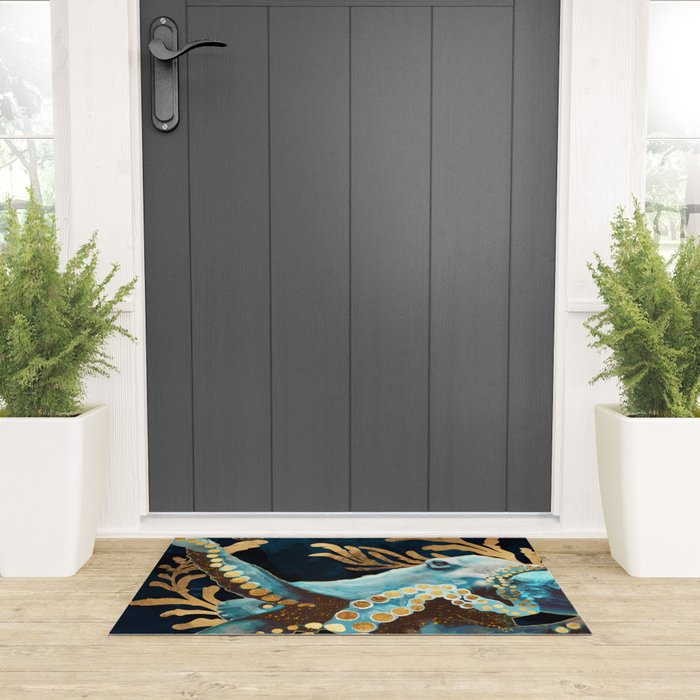 Indigo Octopus Welcome Mat Gallery Image 3