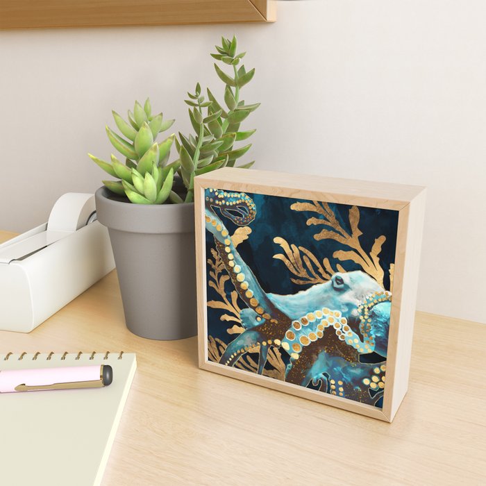 Indigo Octopus Mini Art Print Gallery Image 2