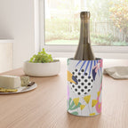 Tropical Spring | Pastel Quirky Modern Bohemian Jungle Botanical | Flamingo Palm Cockatoo Birds Wine Chiller Gallery Image 4