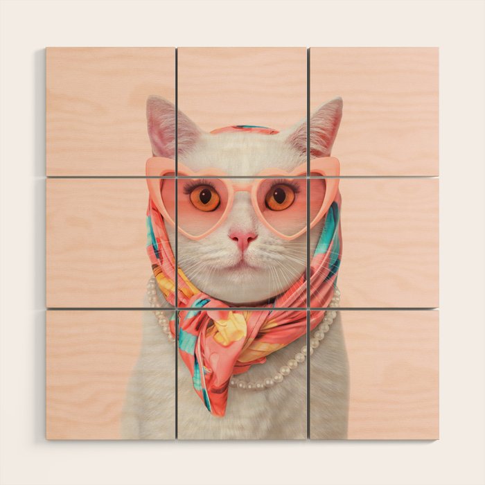 FASHION CAT Wood Wall Art Gallery Image 1