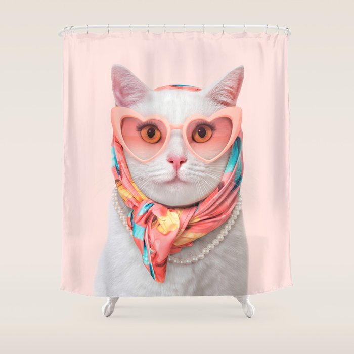 FASHION CAT Shower Curtain Gallery Image 1