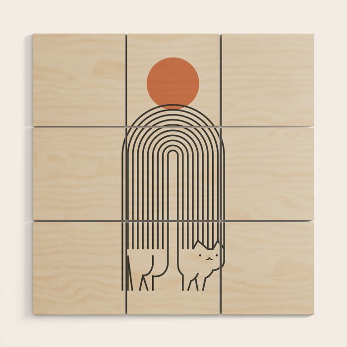Cat Landscape 94 Wood Wall Art Gallery Image 1