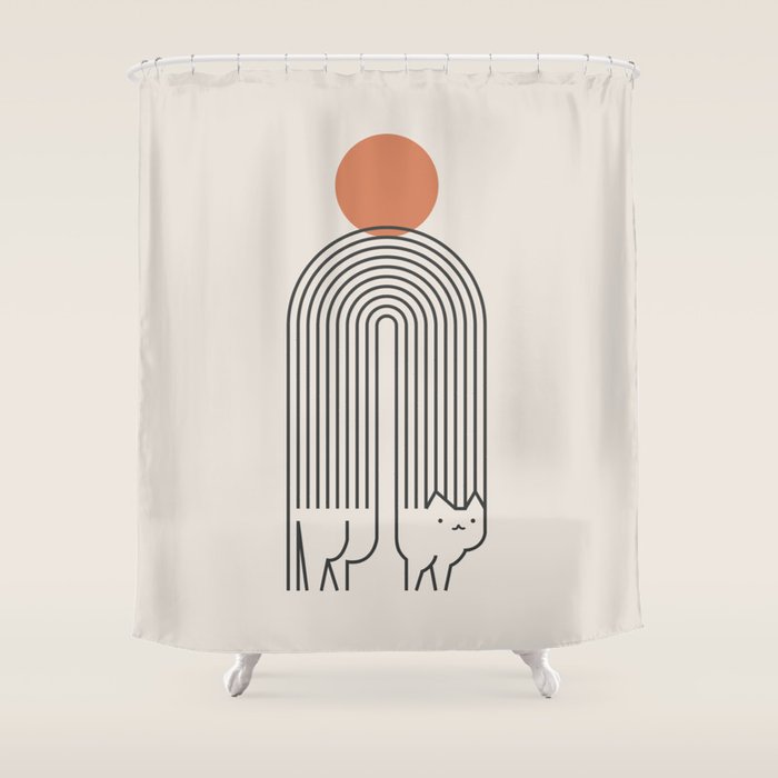 Cat Landscape 94 Shower Curtain Gallery Image 1