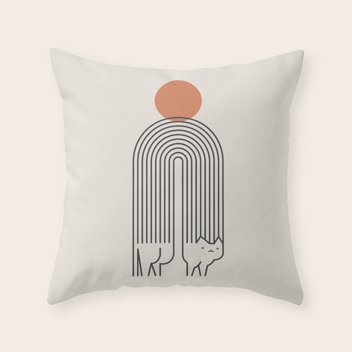 Cat Landscape 94 Throw Pillow Gallery Image 1