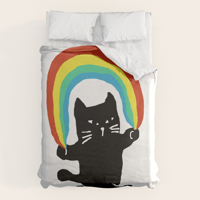 Rainbow cat Duvet Cover Gallery Image 1