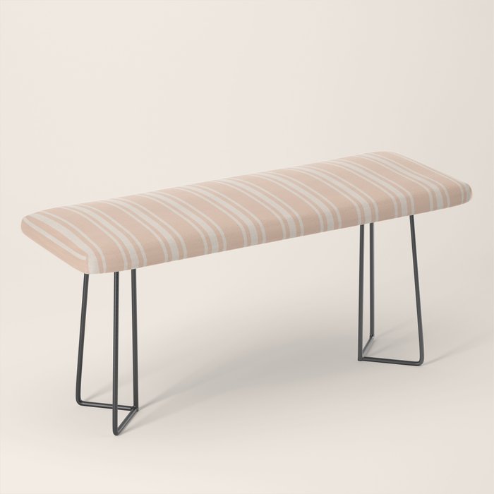 Mediterranean Ticking Stripe Dusty Peach Sand Bench Gallery Image 1