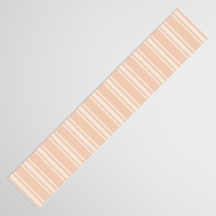 Mediterranean Ticking Stripe Dusty Peach Sand Table Runner Gallery Image 3