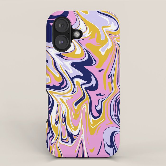 pink, navy & gold marble iPhone Case Gallery Image 1