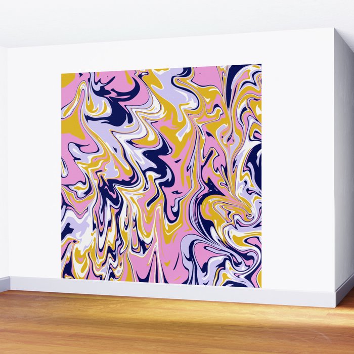 pink, navy & gold marble Wall Mural Gallery Image 2