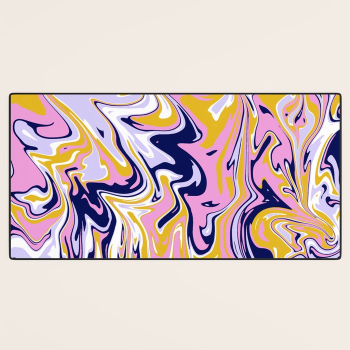 pink, navy & gold marble Desk Mat Gallery Image 3