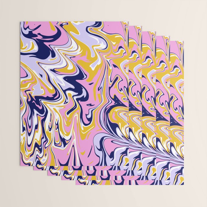 pink, navy & gold marble Wrapping Paper Gallery Image 3