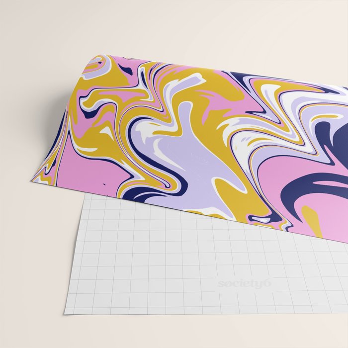pink, navy & gold marble Wrapping Paper Gallery Image 2