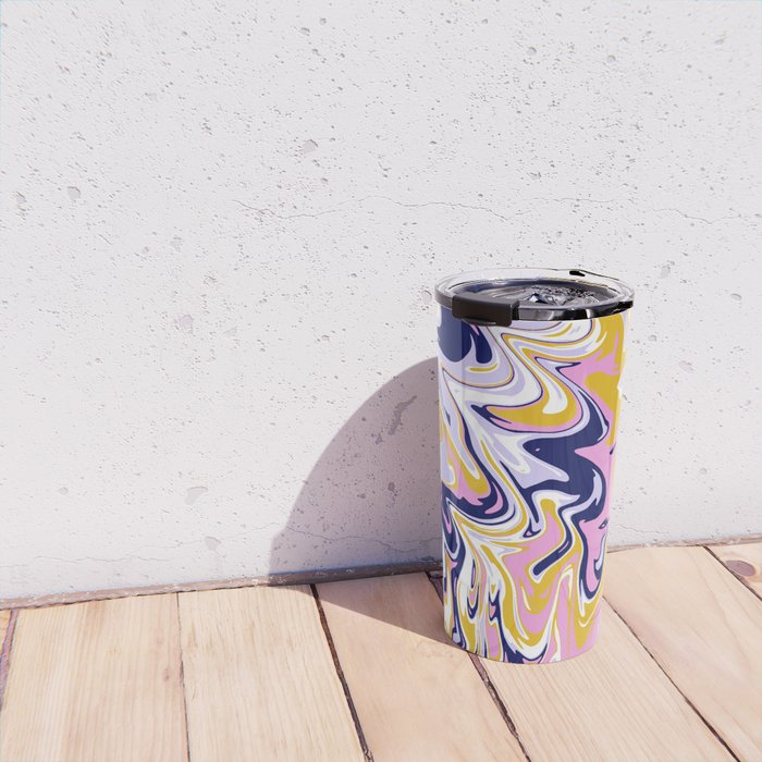 pink, navy & gold marble Travel Mug Gallery Image 4