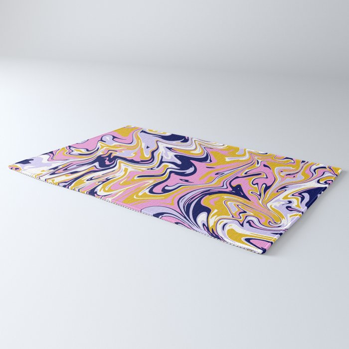 pink, navy & gold marble Rug Gallery Image 3