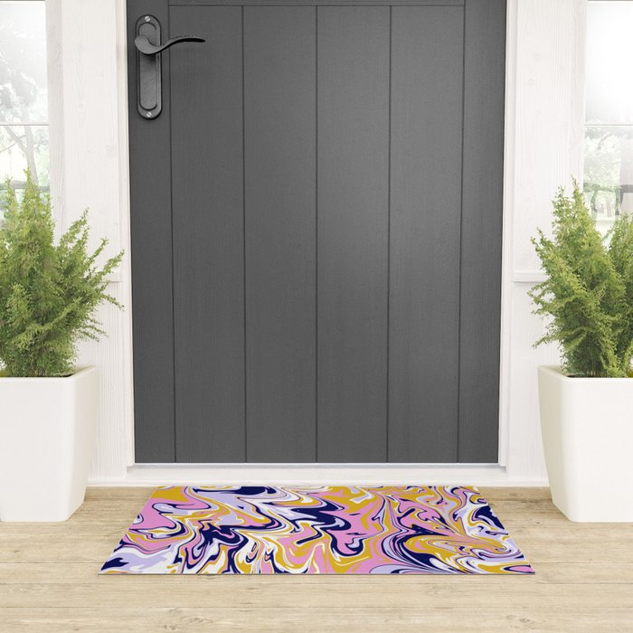 pink, navy & gold marble Welcome Mat Gallery Image 3