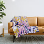 pink, navy & gold marble Throw Blanket Gallery Image 1