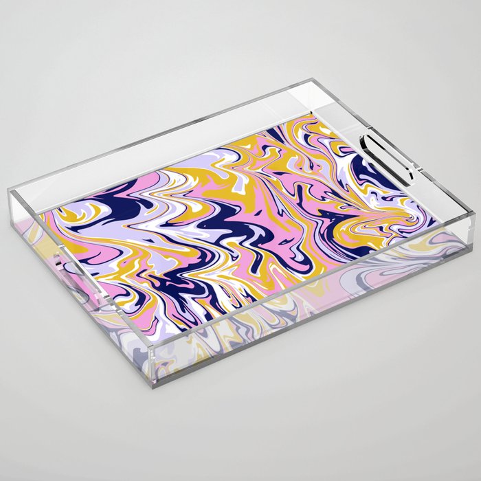 pink, navy & gold marble Acrylic Tray Gallery Image 1