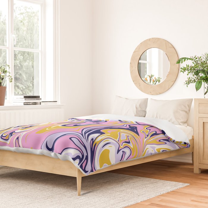 pink, navy & gold marble Duvet Cover Gallery Image 2
