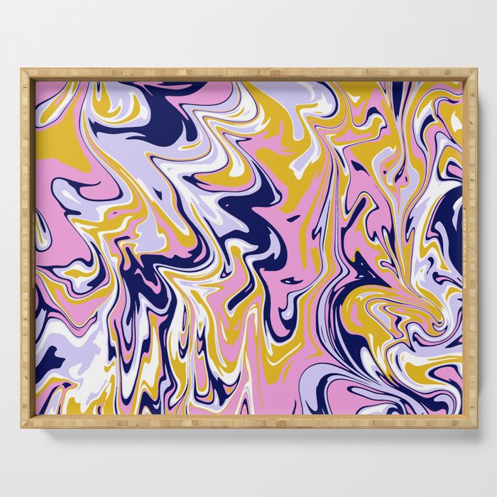 pink, navy & gold marble Serving Tray Gallery Image 1
