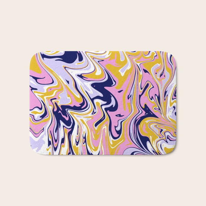 pink, navy & gold marble Bath Mat Gallery Image 1