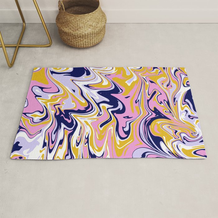 pink, navy & gold marble Rug Gallery Image 1