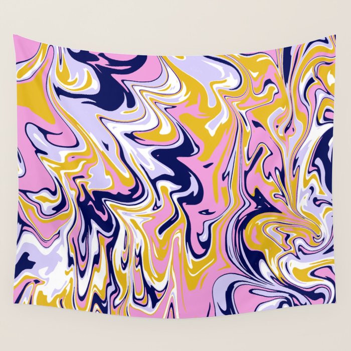pink, navy & gold marble Wall Tapestry Gallery Image 4