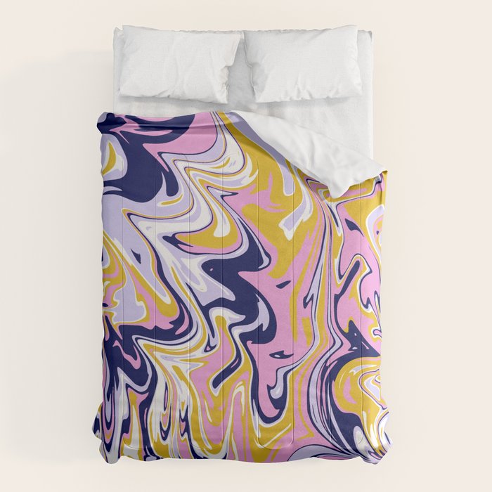 pink, navy & gold marble Comforter Gallery Image 1
