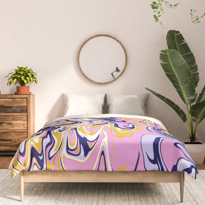 pink, navy & gold marble Comforter Gallery Image 3