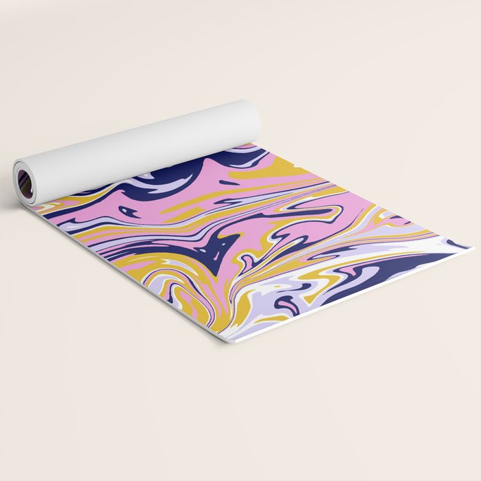 pink, navy & gold marble Yoga Mat Gallery Image 2