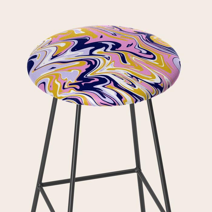 pink, navy & gold marble Stool Gallery Image 2