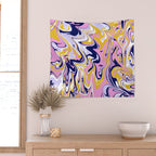 pink, navy & gold marble Wall Tapestry Gallery Image 2