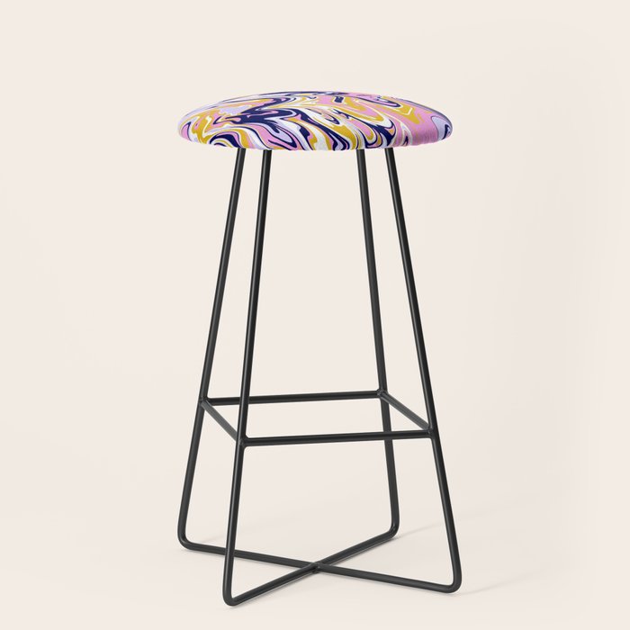 pink, navy & gold marble Stool Gallery Image 1