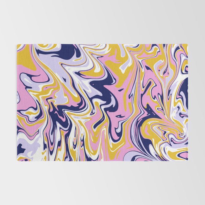 pink, navy & gold marble Rug Gallery Image 2