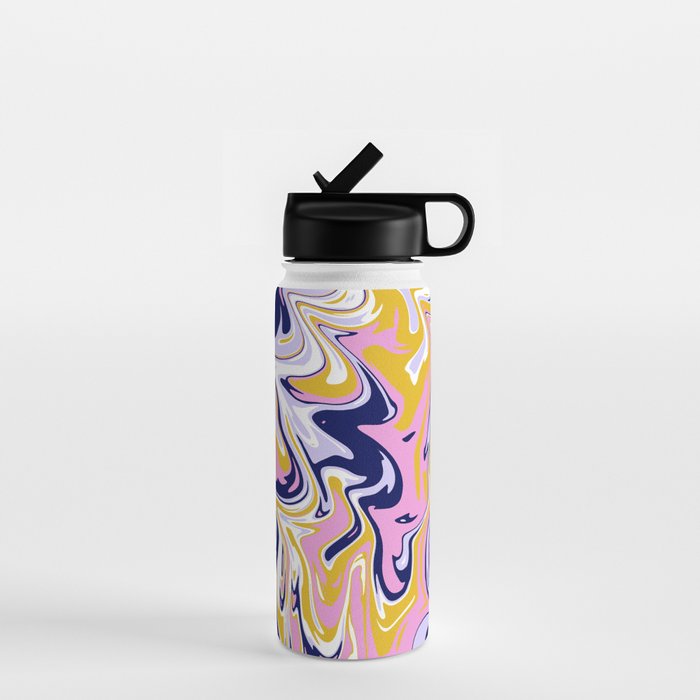 pink, navy & gold marble Water Bottle Gallery Image 1